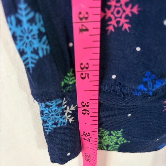 GAP Navy Snowflake Long Sleeve Top & Bottoms pajama set size S - Picture 10 of 14
